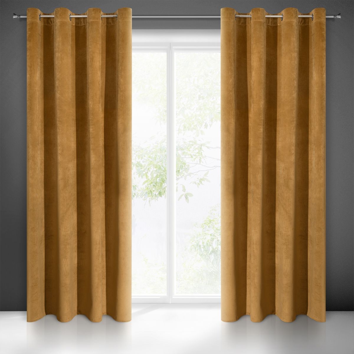 Zamatový záves 140x250 RIA medová
