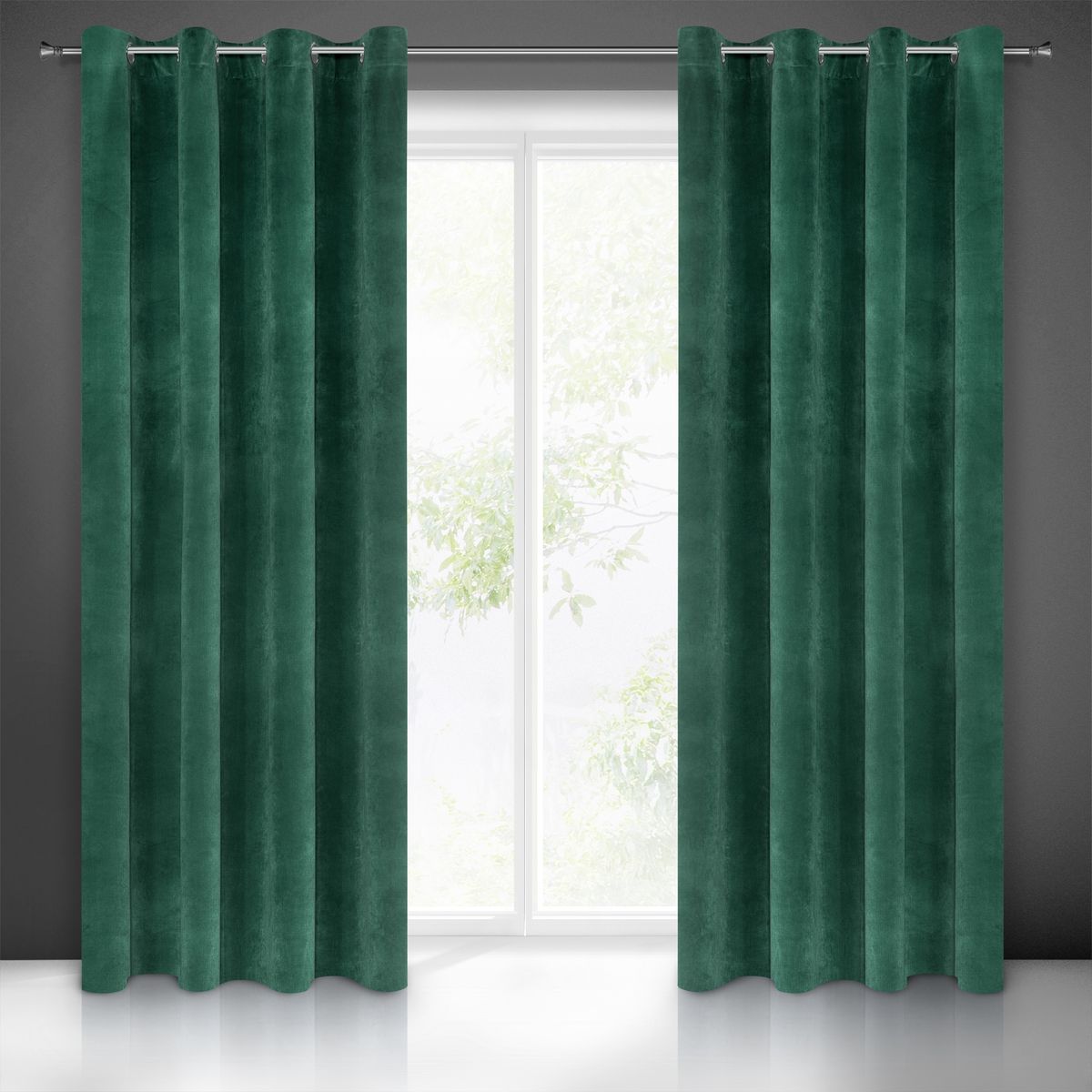 Zamatový záves 140x250 VILLA tmavozelená