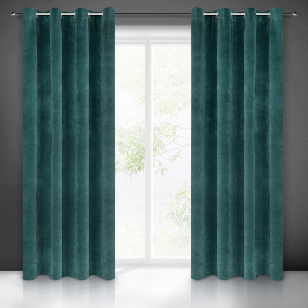 Zamatový záves 140x250 VILLA tmavotyrkysová