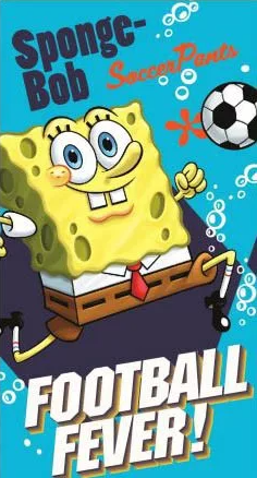 Detský uterák 35x65 SPONGEBOB futbal modrý