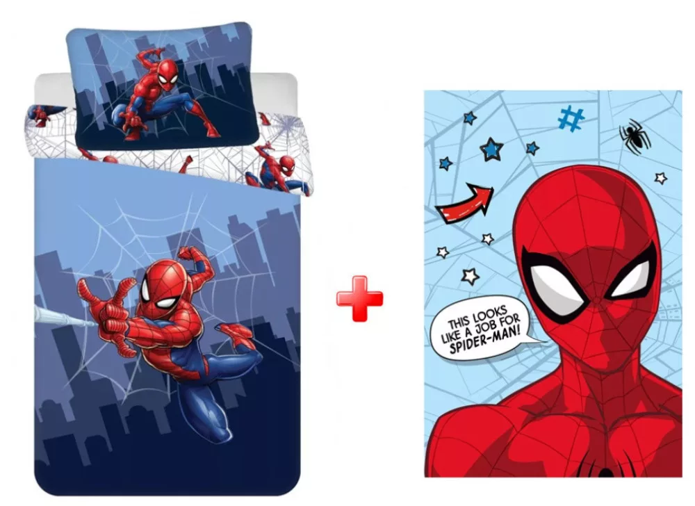 Detské obliečky do postieľky 100x135 SPIDERMAN + deka
