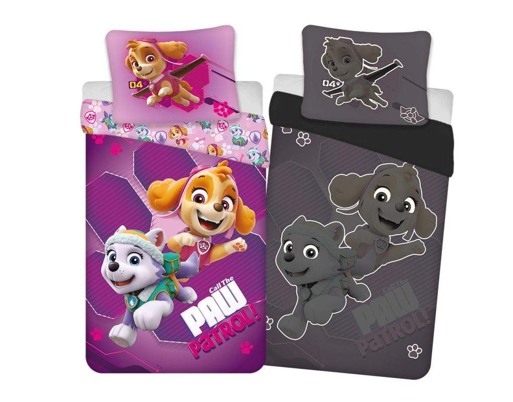 Detské obliečky 140x200 PAW PATROL lila - svietiace