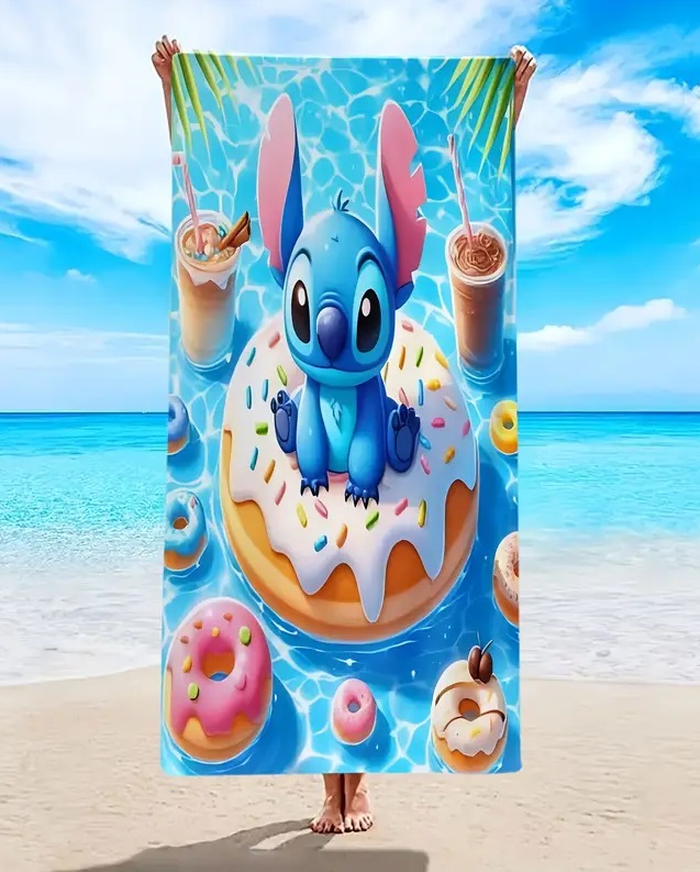Detská osuška 70x150 LILO A STITCH donut (rýchloschnúca)