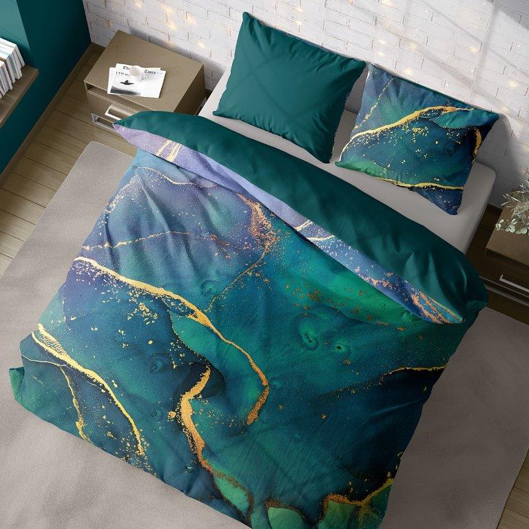 Saténové obliečky 140x200 MINERALS tyrkys