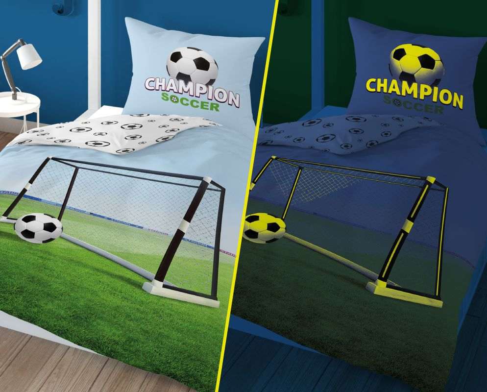 Detské obliečky 140x200 FUTBAL bránka - svietiace