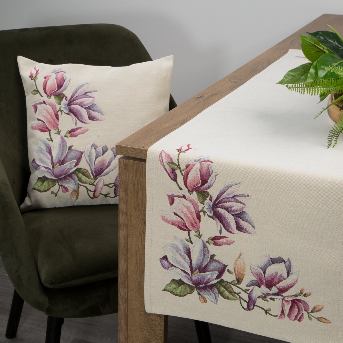 Gobelínová obliečka na vankúšik 45x45 MAGNOLIA natural